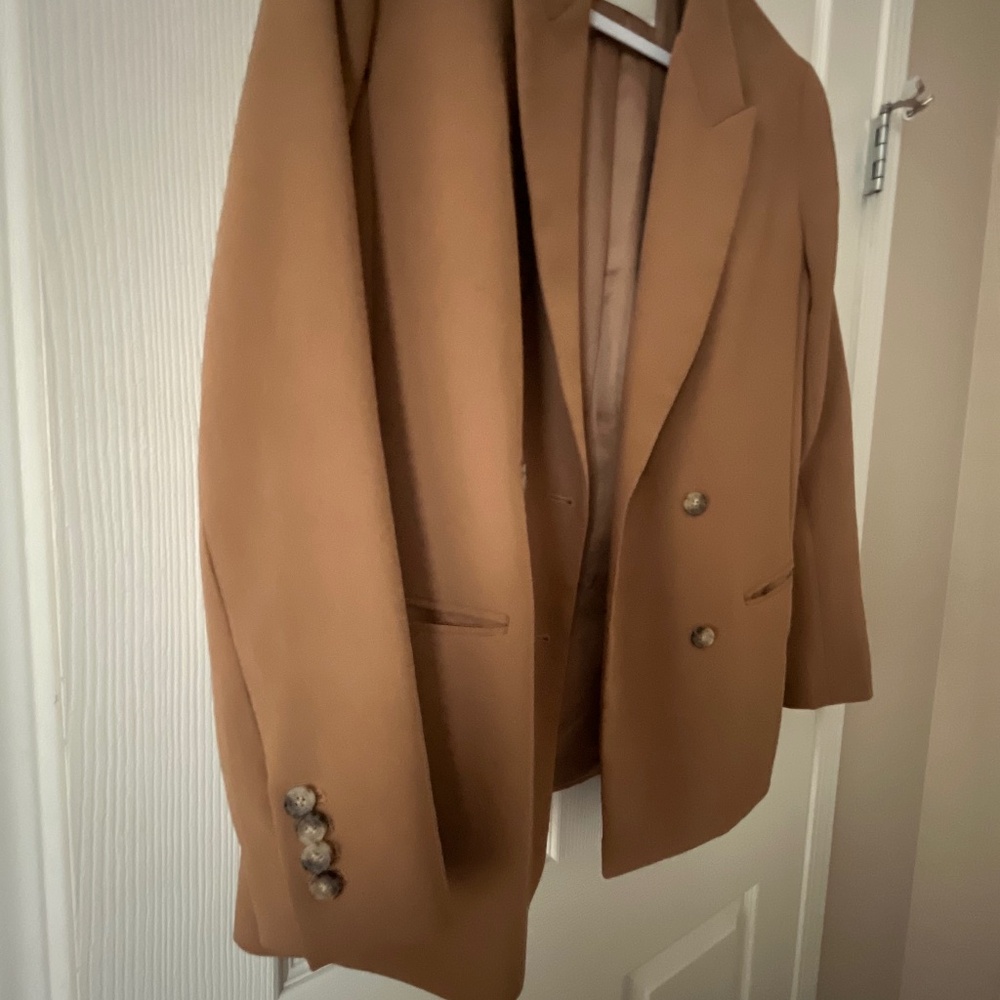Wilfred camel double breasted blazer